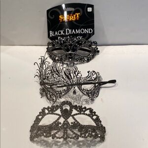 NWT & NWOT Set of 3 Black Diamond Metal & Jeweled Masks